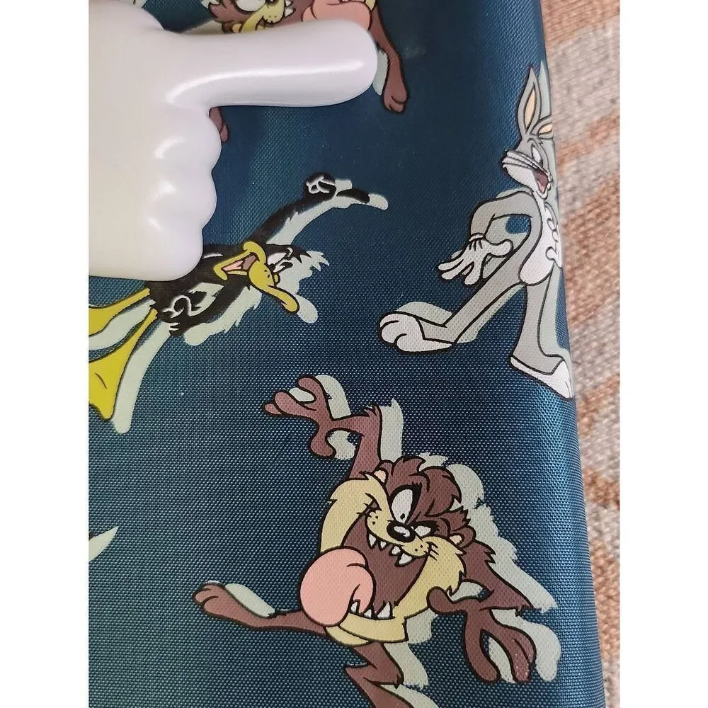 Vtg Looney Tunes 3 Ring Binder Green Bugs Bunny Taz Daffy 1998 #A53